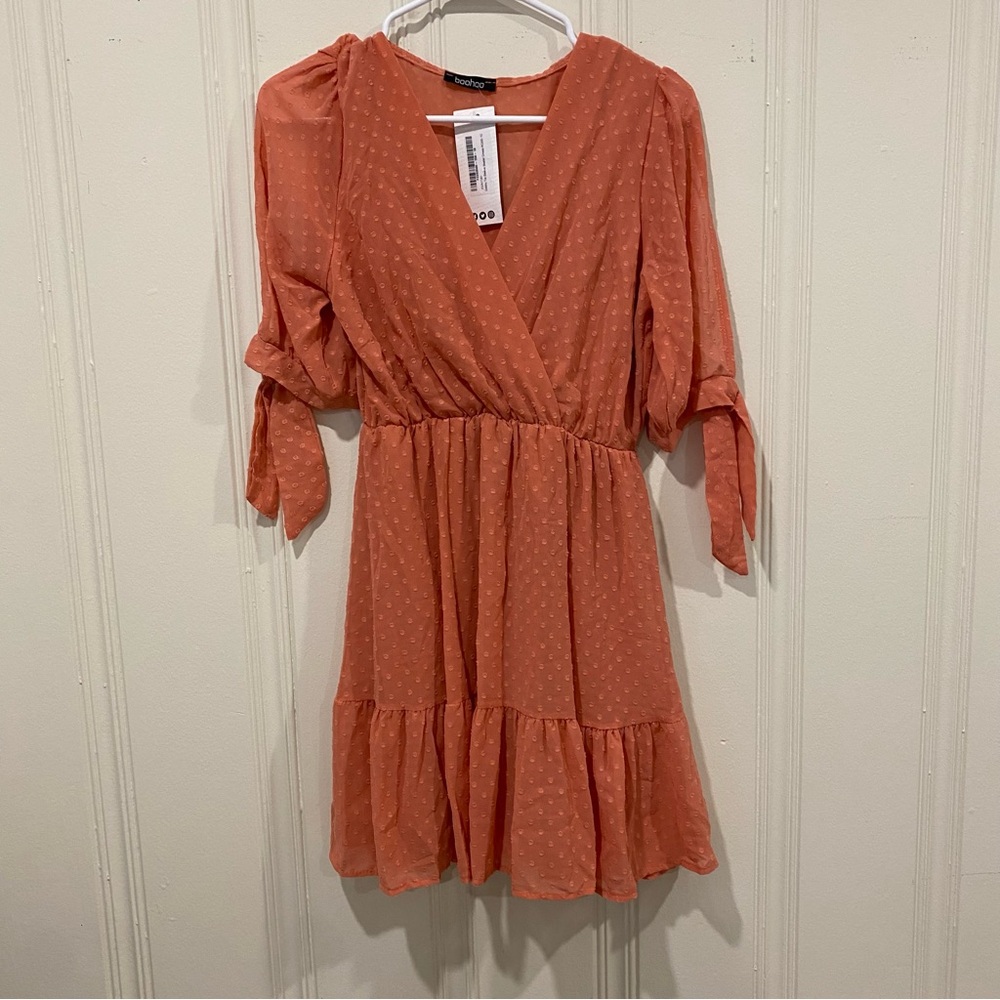 Salmon Pink fit flare Mini Dress